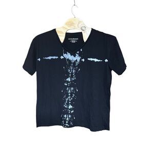 Norma Kamali 3XL (XXXL) V Neck T shirt Black